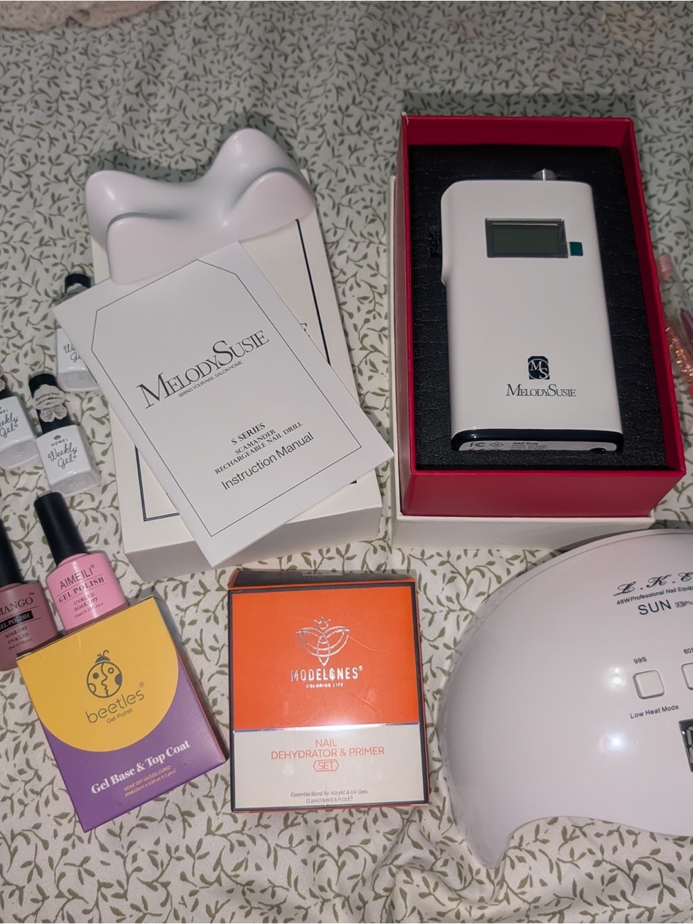 MelodySusie Portable Nail Drill Gel starter Kit in White